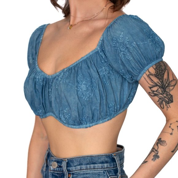 Adeirlina • X-Small • Calla Crop-top • Indigo Blue - Picture 8 of 11